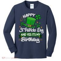 Happy St Patricks Day ItS My Birthday Saint Patricks Day Kids Long Sleeve Shirt thumb 0
