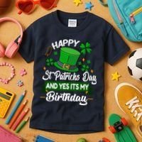 Happy St Patricks Day ItS My Birthday Saint Patricks Day Kids T-Shirt thumb 3