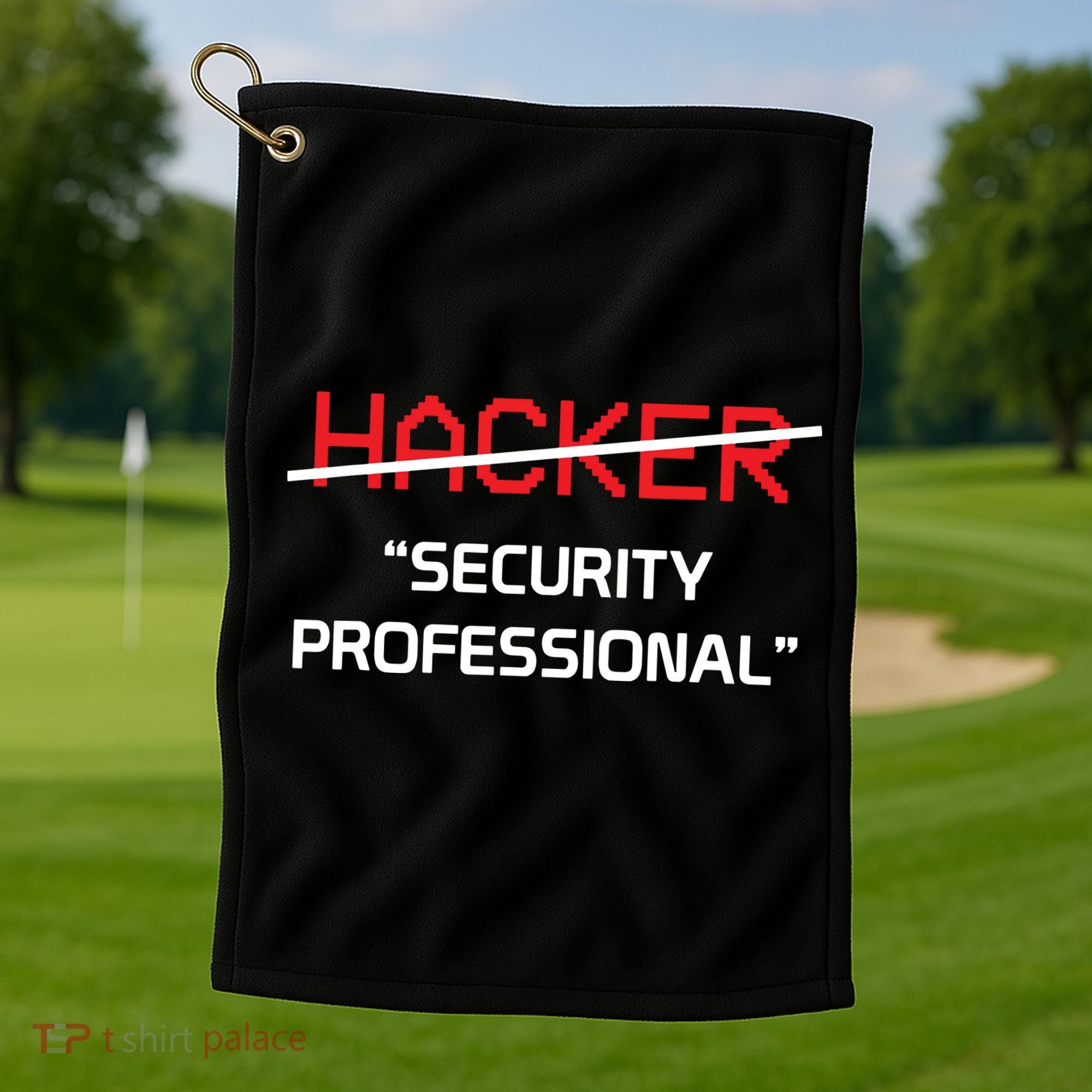 Hacker Security Professional Funny Programmer Gift Golf Towel