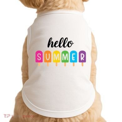 Hello Summer Popsicle Colorful Doggie Tank