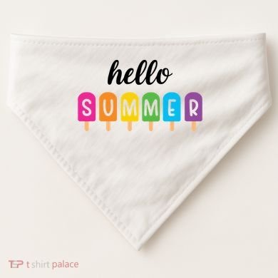 Hello Summer Popsicle Colorful USA-Made Doggie Bandana