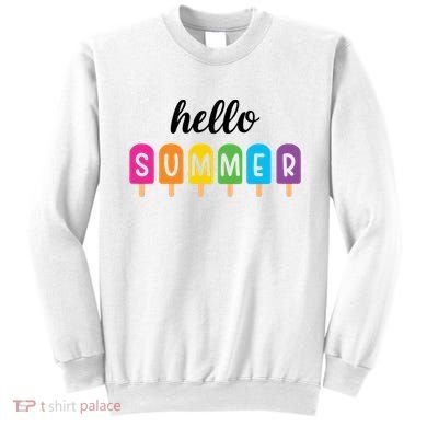 Hello Summer Popsicle Colorful Sweatshirt
