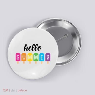 Hello Summer Popsicle Colorful Button
