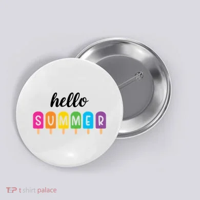 Hello Summer Popsicle Colorful Button