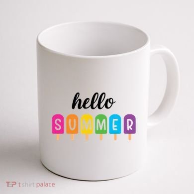 Hello Summer Popsicle Colorful Coffee Mug back