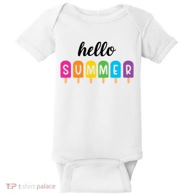 Hello Summer Popsicle Colorful Baby Bodysuit
