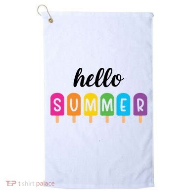 Hello Summer Popsicle Colorful Golf Towel