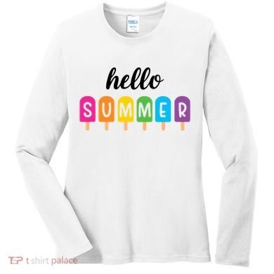 Hello Summer Popsicle Colorful Women's Long Sleeve Shirt