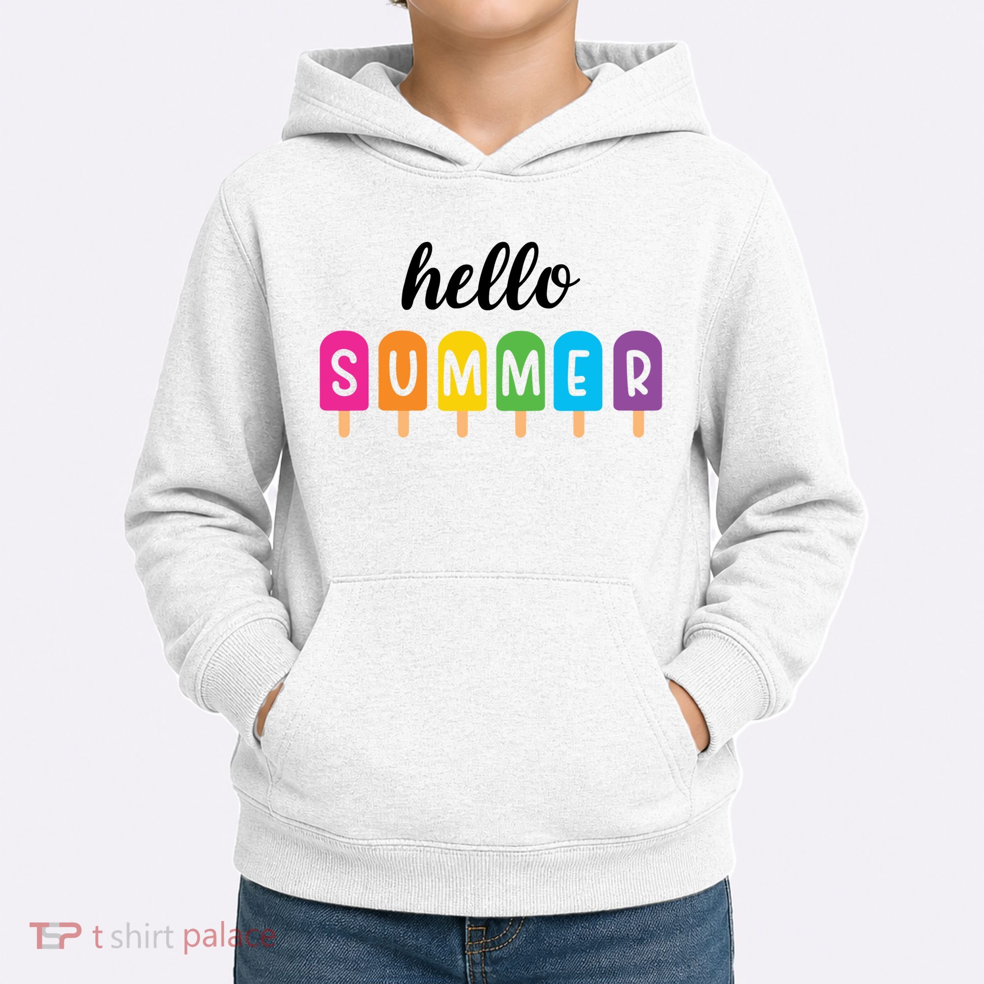 Hello Summer Popsicle Colorful Kids Hoodie