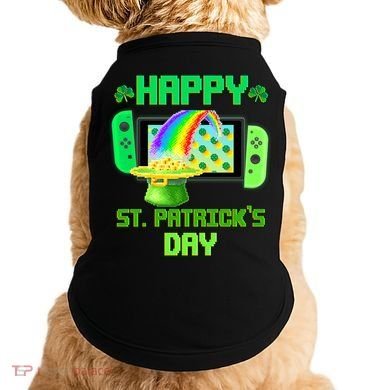 Happy St Patricks Day Retro Pixel Video Game Doggie Tank