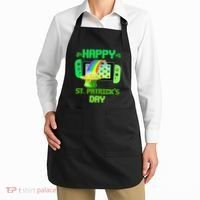 Happy St Patricks Day Retro Pixel Video Game Apron thumb 2