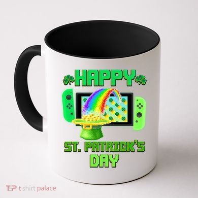 Happy St Patricks Day Retro Pixel Video Game Coffee Mug