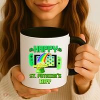Happy St Patricks Day Retro Pixel Video Game Coffee Mug thumb 3
