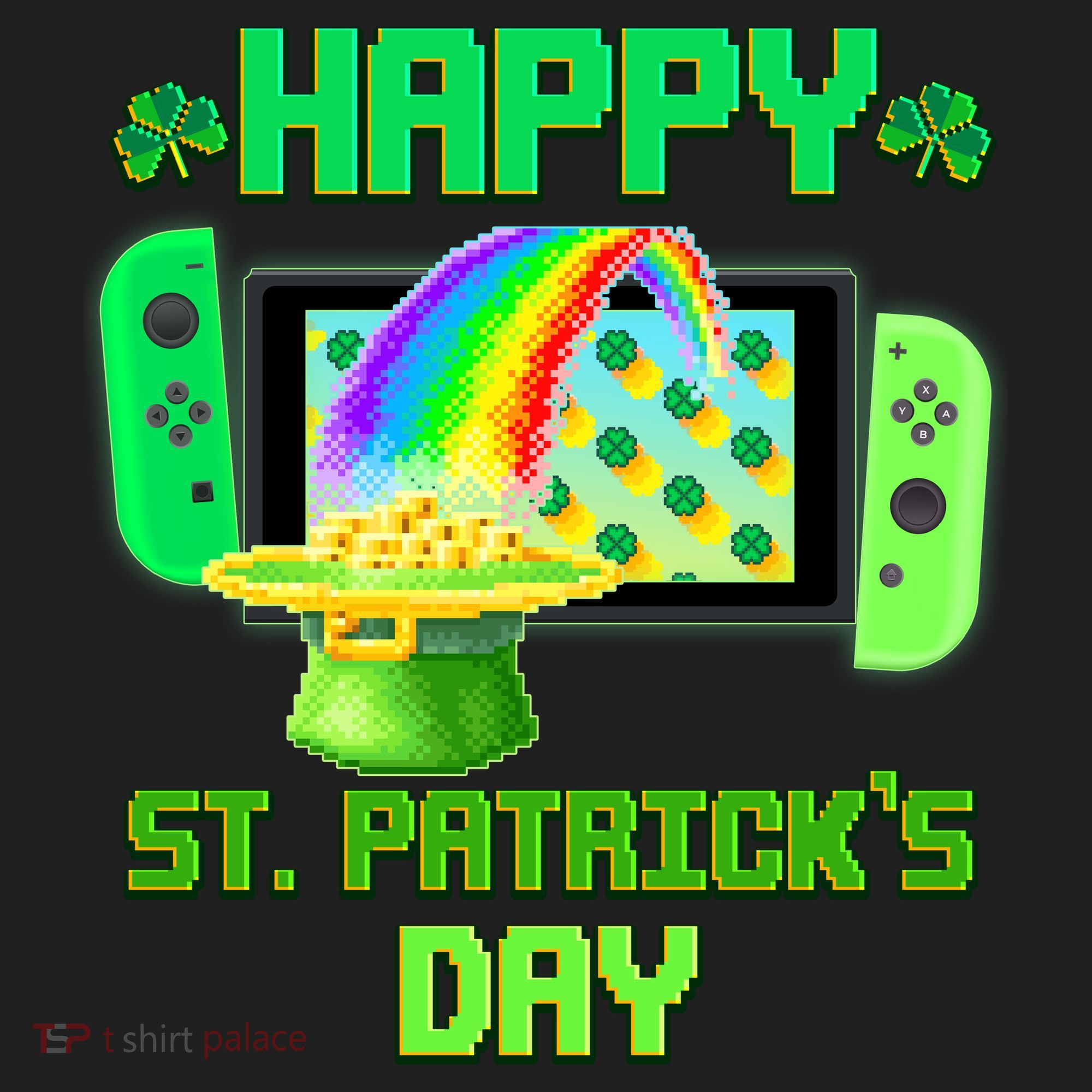 Happy St Patricks Day Retro Pixel Video Game Tumbler