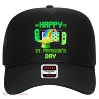 Happy St Patricks Day Retro Pixel Video Game Hat thumb 0