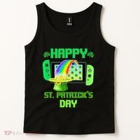 Happy St Patricks Day Retro Pixel Video Game Tank Top thumb 2