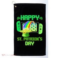 Happy St Patricks Day Retro Pixel Video Game Golf Towel thumb 0