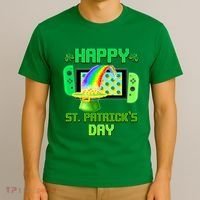 Happy St Patricks Day Retro Pixel Video Game T-Shirt thumb 3