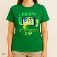 Happy St Patricks Day Retro Pixel Video Game T-Shirt thumb 4