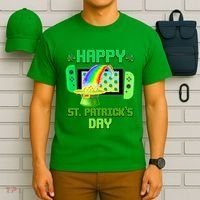 Happy St Patricks Day Retro Pixel Video Game T-Shirt thumb 6