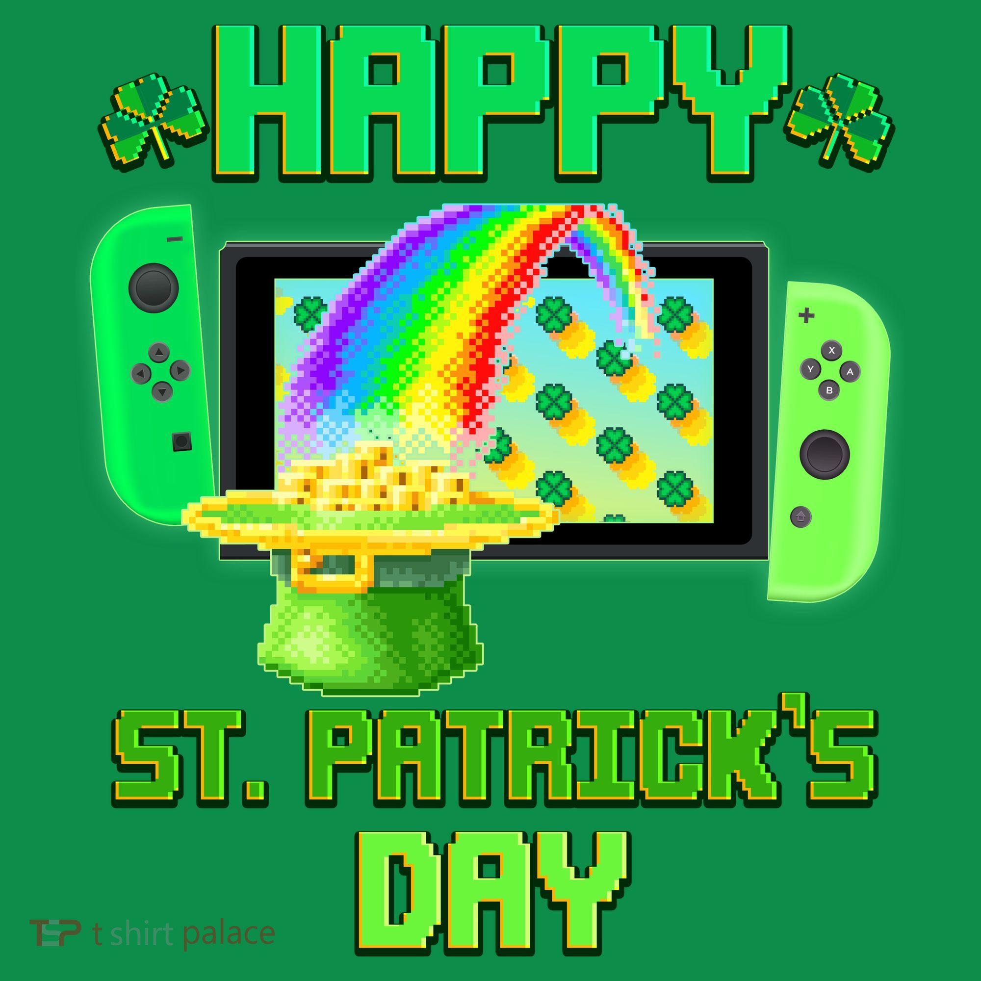 Happy St Patricks Day Retro Pixel Video Game Ornament