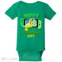 Happy St Patricks Day Retro Pixel Video Game Baby Bodysuit thumb 0