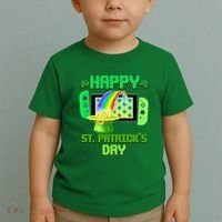 Happy St Patricks Day Retro Pixel Video Game Toddler T-Shirt thumb 2
