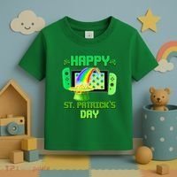Happy St Patricks Day Retro Pixel Video Game Toddler T-Shirt thumb 3
