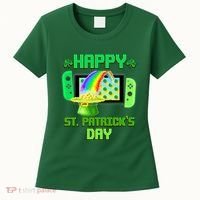 Happy St Patricks Day Retro Pixel Video Game Women's T-Shirt thumb 0