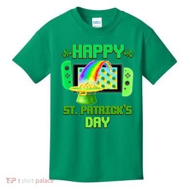 Happy St Patricks Day Retro Pixel Video Game Kids T-Shirt