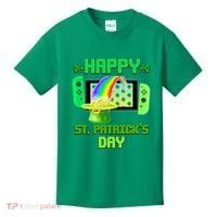 Happy St Patricks Day Retro Pixel Video Game Kids T-Shirt thumb 0