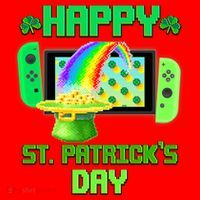 Happy St Patricks Day Retro Pixel Video Game Santa Hat thumb 1