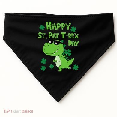 Happy St Pat Rex Dinosaur Saint Patrick'S Day USA-Made Doggie Bandana