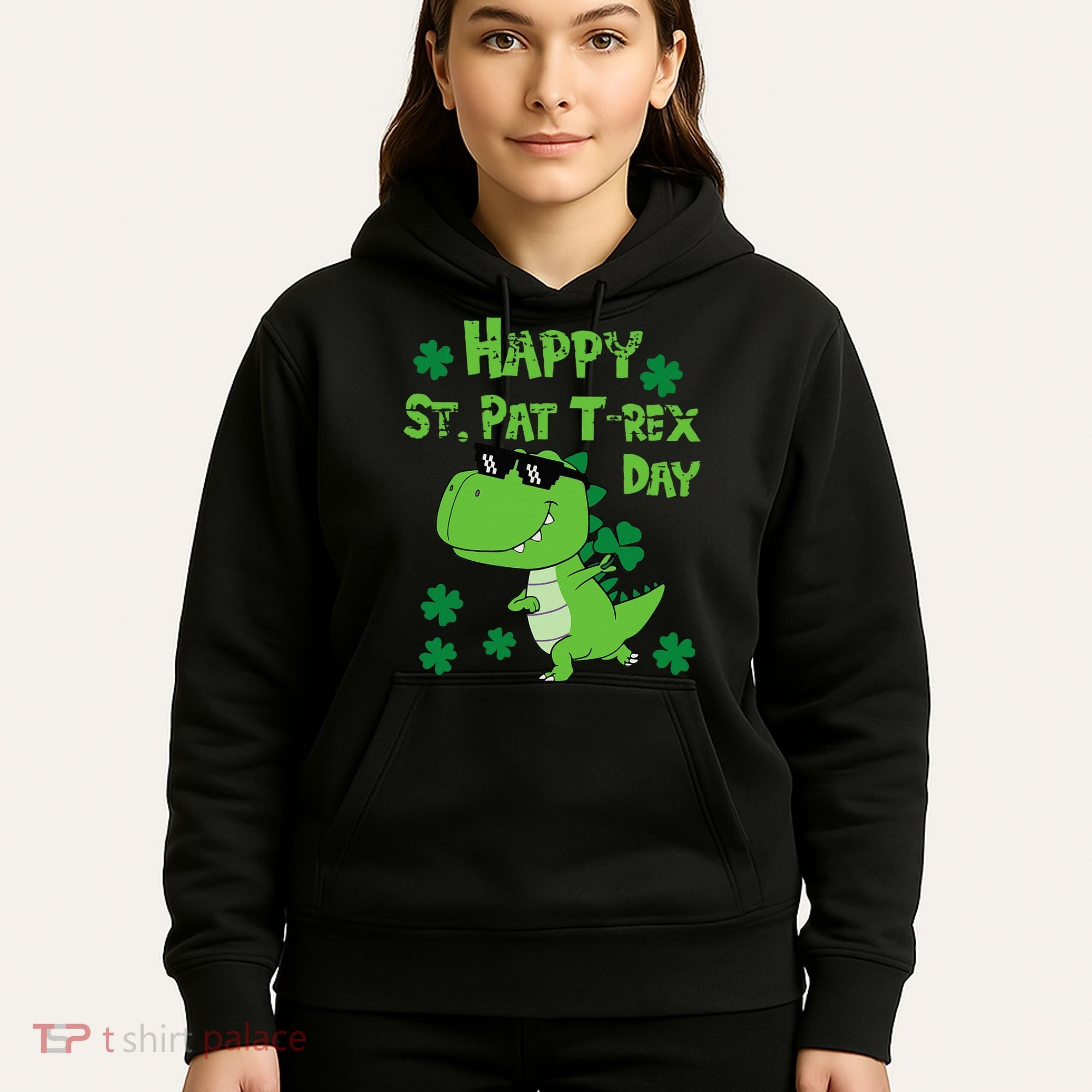 Happy St Pat Rex Dinosaur Saint Patrick'S Day Hoodie