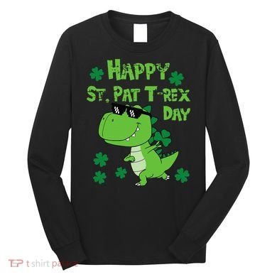 Happy St Pat Rex Dinosaur Saint Patrick'S Day Long Sleeve Shirt