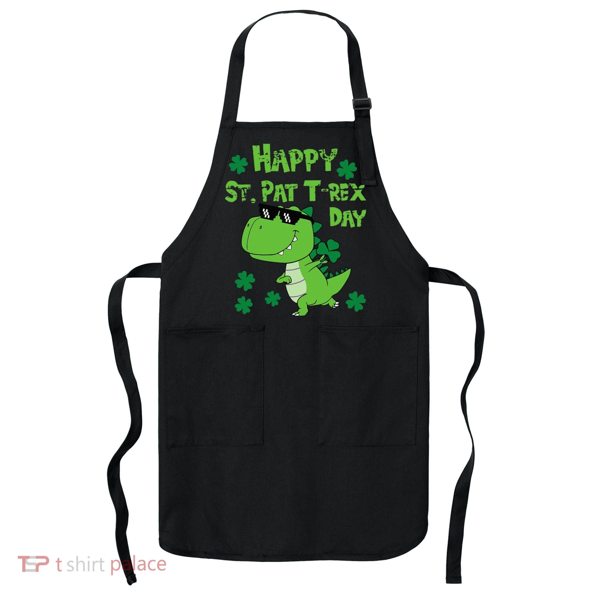 Happy St Pat Rex Dinosaur Saint Patrick'S Day Apron