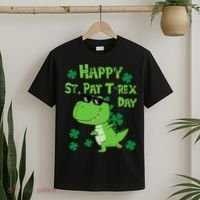 Happy St Pat Rex Dinosaur Saint Patrick'S Day T-Shirt thumb 2