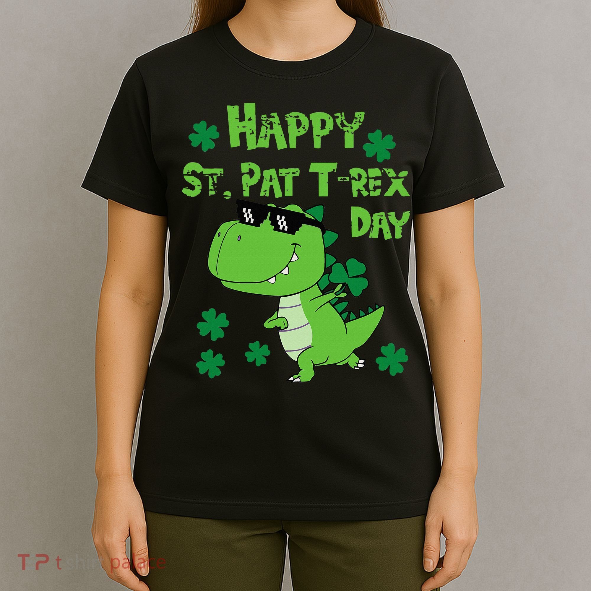 Happy St Pat Rex Dinosaur Saint Patrick'S Day T-Shirt
