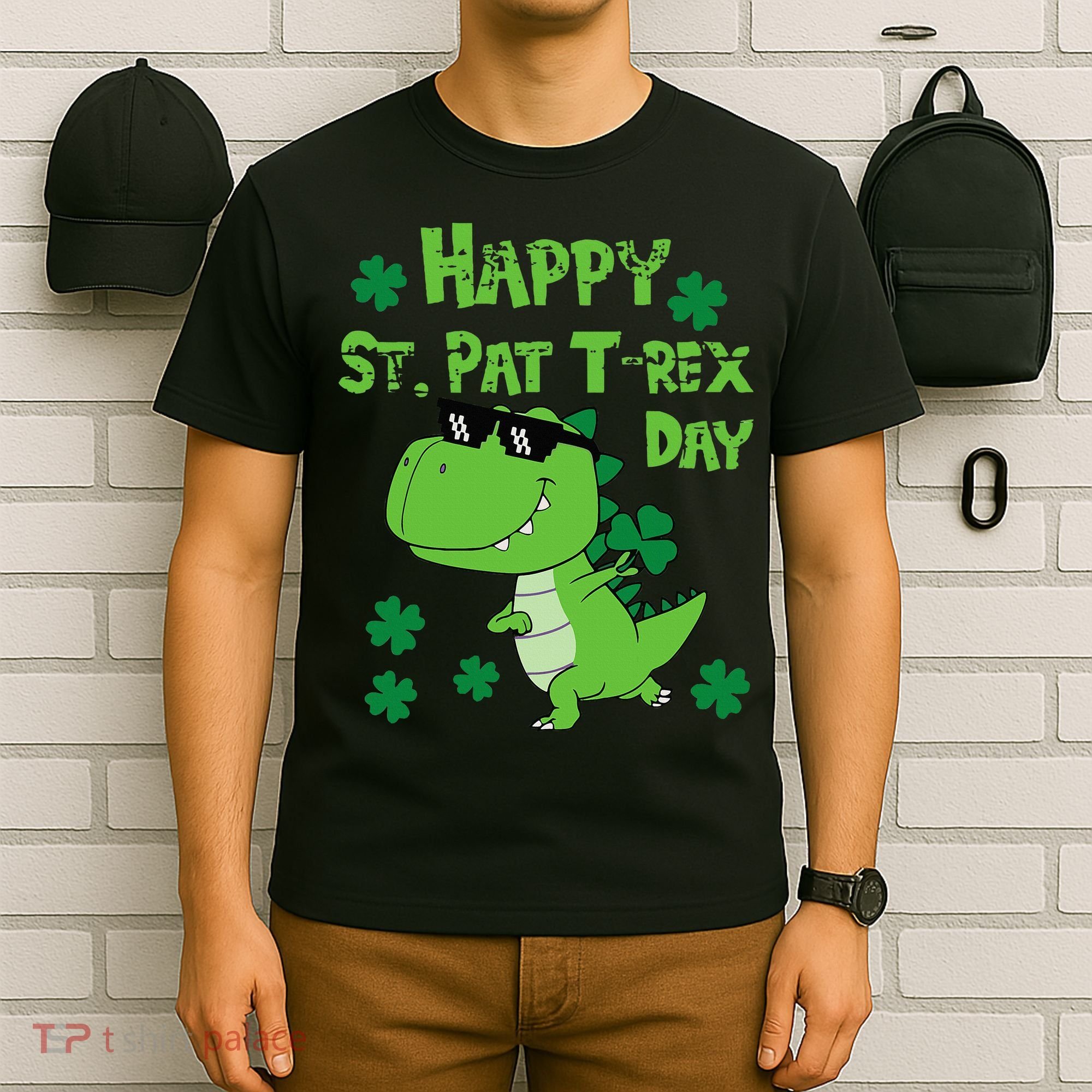 Happy St Pat Rex Dinosaur Saint Patrick'S Day T-Shirt