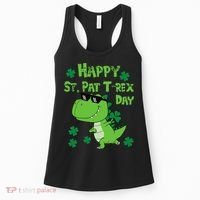 Happy St Pat Rex Dinosaur Saint Patrick'S Day Women's Tank Top thumb 0