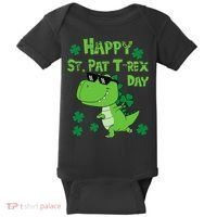 Happy St Pat Rex Dinosaur Saint Patrick'S Day Baby Bodysuit thumb 0