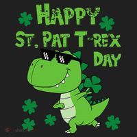 Happy St Pat Rex Dinosaur Saint Patrick'S Day Hat thumb 2