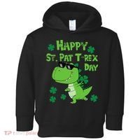 Happy St Pat Rex Dinosaur Saint Patrick'S Day Toddler Hoodie thumb 0