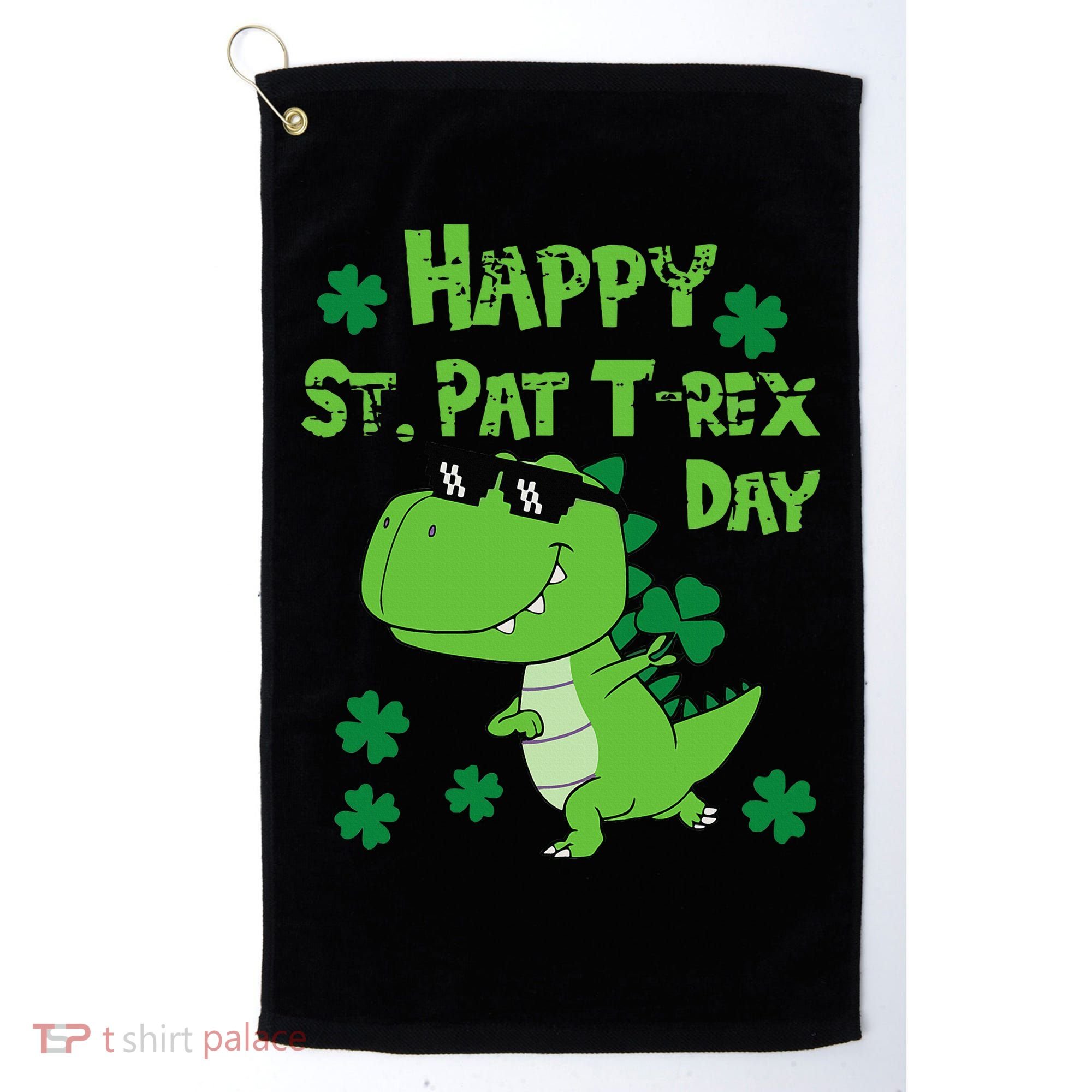 Happy St Pat Rex Dinosaur Saint Patrick'S Day Golf Towel