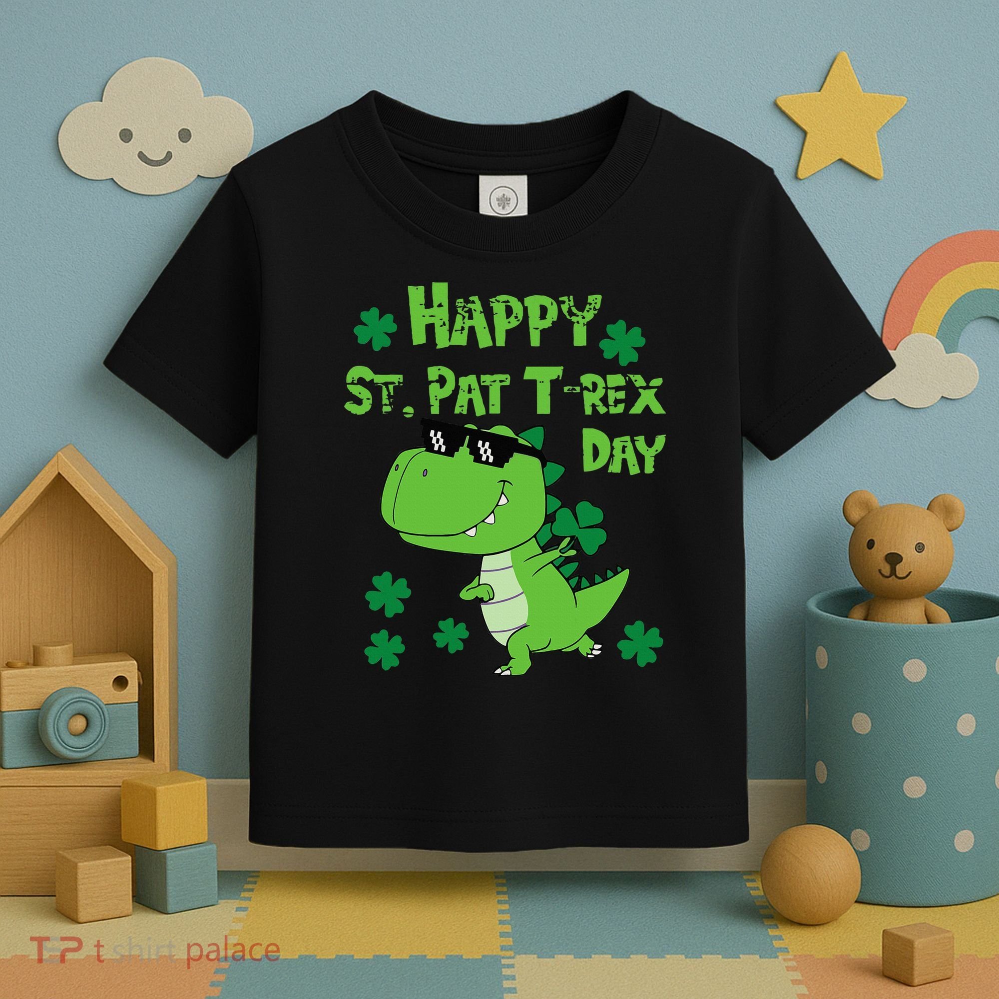 Happy St Pat Rex Dinosaur Saint Patrick'S Day Toddler T-Shirt