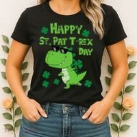 Happy St Pat Rex Dinosaur Saint Patrick'S Day Women's T-Shirt thumb 2