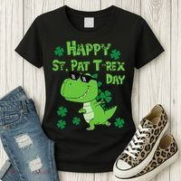 Happy St Pat Rex Dinosaur Saint Patrick'S Day Women's T-Shirt thumb 3