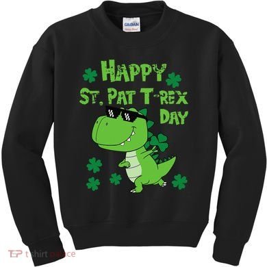 Happy St Pat Rex Dinosaur Saint Patrick'S Day Kids Sweatshirt