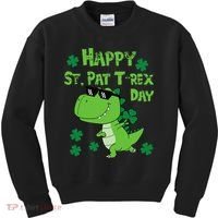 Happy St Pat Rex Dinosaur Saint Patrick'S Day Kids Sweatshirt thumb 0