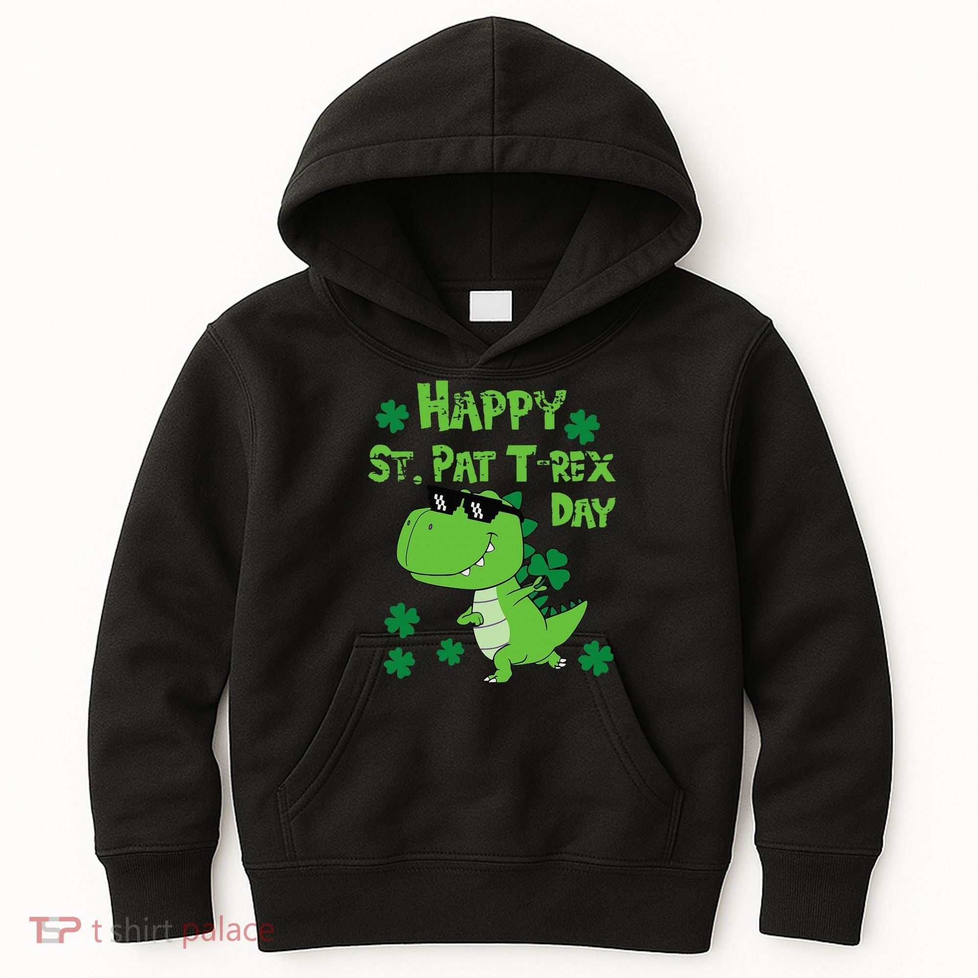 Happy St Pat Rex Dinosaur Saint Patrick'S Day Kids Hoodie
